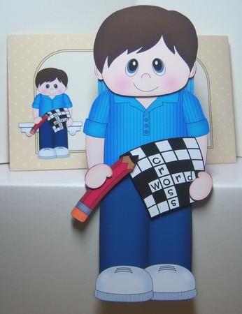 3D on the Shelf Card Kit - Crossword Young Man Tom by Katie Silver