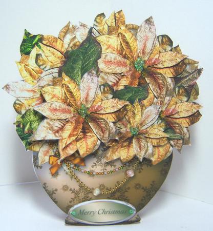 Christmas Golden Bouquet - Pots of Flowers Card Mini Kit by Katie Silver