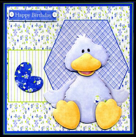 Cute Duck 7x7 Card with Decoupage by Katie Silver