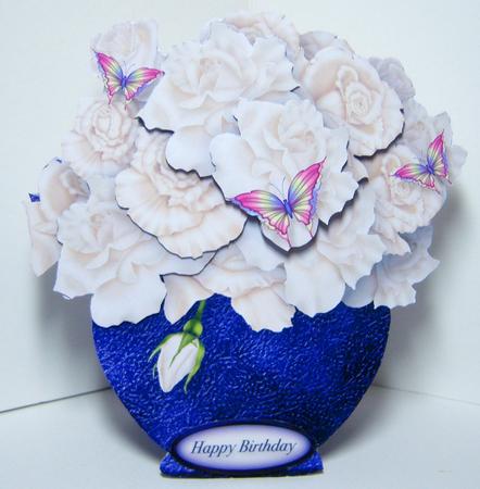 Ivory Rose Bouquet - Pots of Flowers Card Mini Kit by Katie Silver