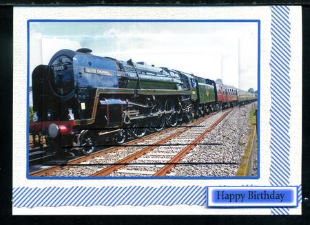 Oliver Cromwell Locomotive Pyramid Card by Katie Silver