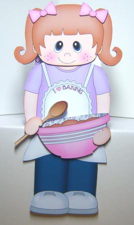 3D on the Shelf Card Kit - Little Baking Girl Stephanie by Katie Silver