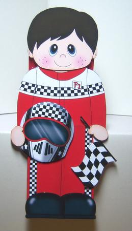 3D on the Shelf Card Kit - Little F1 Racing Driver Gerry by Katie Silver