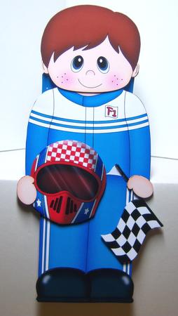 3D on the Shelf Card Kit - Little F1 Racing Driver Theo by Katie Silver