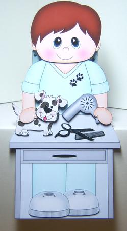 3D on the Shelf Card Kit - Little Dog Groomer Evan by Katie Silver