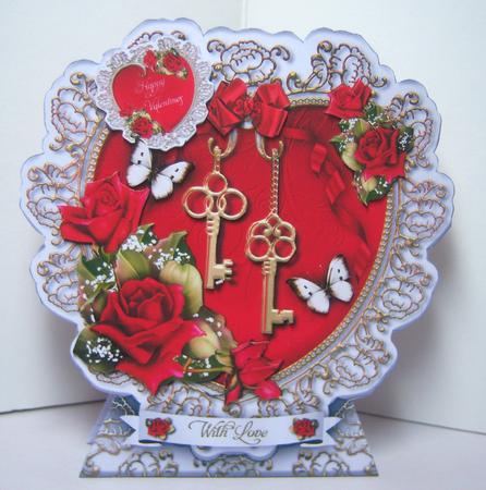 Valentine Heart with Roses Card Kit by Katie Silver