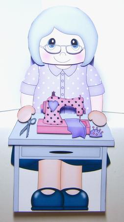 3D on the Shelf Card Kit - Gossip Galz - Sewing Sheri by Katie Silver