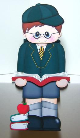 3D on the Shelf Card Kit - Little Schoolboy Riley by Katie Silver