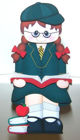 3D on the Shelf Card Kit - Little Schoolgirl Marie by Katie Silver