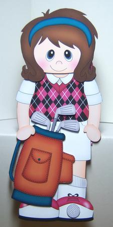 3D on the Shelf Card Kit - Little Golf Lady Patty by Katie Silver
