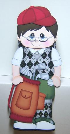 3D on the Shelf Card Kit - Little Golf Man Robyn by Katie Silver