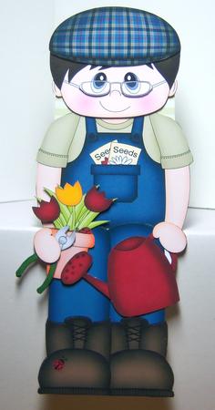 3D on the Shelf Card Kit - Gardening Man Leo by Katie Silver