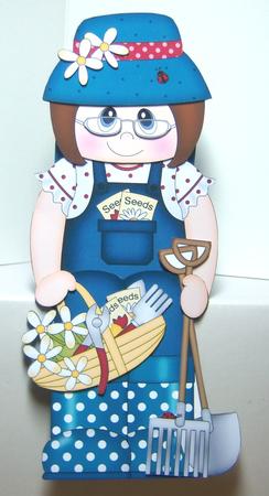 3D on the Shelf Card Kit - Gardening Lady Izzy by Katie Silver