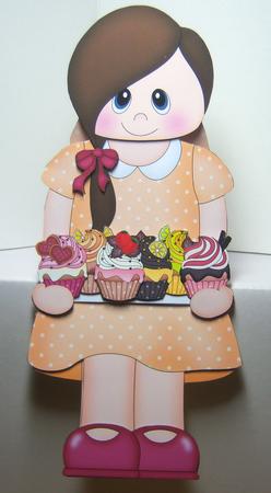 3D on the Shelf Card Kit - Little Cupcake Teen Cally by Katie Silver