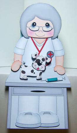 3D on the Shelf Card Kit - Little Old Lady Vet Effie by Katie Silver
