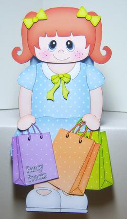 3D on the Shelf Card Kit - Shopping Girl Tami by Katie Silver