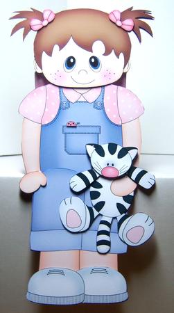 3D on the Shelf Card Kit - Little Toddler Girl Fai's Cat by Katie Silver
