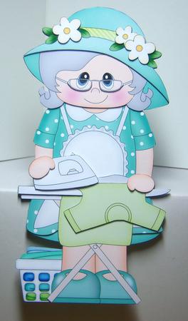 3D on the Shelf Card Kit - Gossip Galz - Ironing Ida by Katie Silver