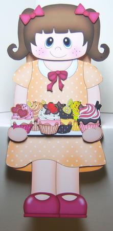 3D on the Shelf Card Kit - Little Cupcake Girl Cady by Katie Silver