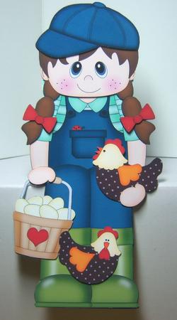 3D on the Shelf Card Kit - Little Chicken Farmer Harri by Katie Silver