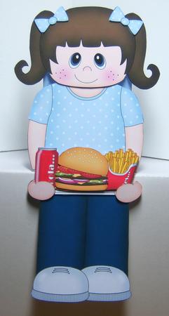 3D on the Shelf Card Kit - Take Away Burger Night Girl Becki by Katie Silver