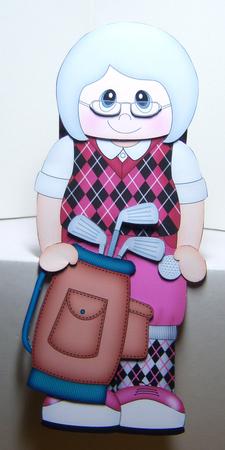 3D on the Shelf Card Kit - Little Golf Old Lady Murle by Katie Silver