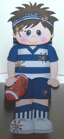 3D on the Shelf Card Kit - Little Rugby Boy Regie by Katie Silver