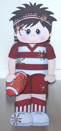 3D on the Shelf Card Kit - Little Rugby Boy Jonas by Katie Silver