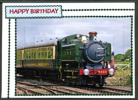 94xx Pannier Tank Engine 9466 Pyramid Card by Katie Silver