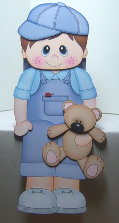 3D on the Shelf Card Kit - Little Toddler Boy Leroy's Teddy by Katie Silver