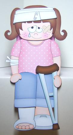 3D on the Shelf Card Kit - Oops Ouch! Get Well Girl Krista by Katie Silver