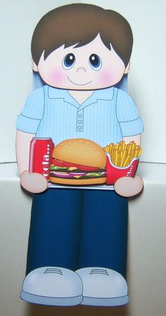 3D on the Shelf Card Kit - Take Away Burger Night Man Birke by Katie Silver