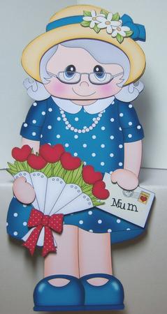 3D on the Shelf Card Kit - Gossip Galz Mum Florie's Flowers by Katie Silver