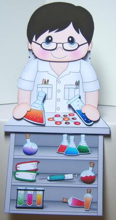 3D on the Shelf Card Kit - Little Scientist Man Basil by Katie Silver