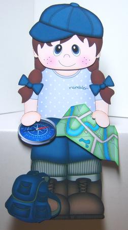 3D on the Shelf Card Kit - Little Rambler Girl Jazmine by Katie Silver