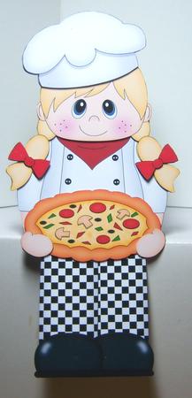 3D on the Shelf Card Kit - Little Pizza Chef Lina by Katie Silver