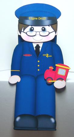 3D on the Shelf Card Kit - Little Engine Driver Nicolas by Katie Silver