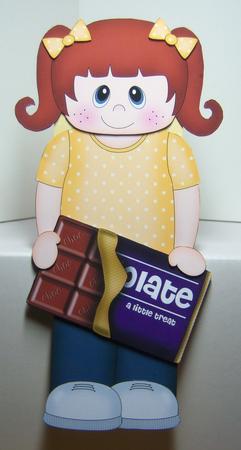 3D on the Shelf Card Kit - Little Chocolate Bar Girl Candi by Katie Silver