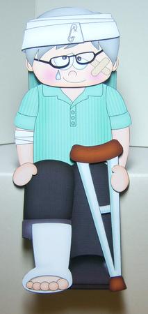 3D on the Shelf Card Kit - Oops Ouch Get Well Vincent by Katie Silver