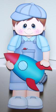 3D on the Shelf Card Kit - Little Toddler Ethan's Rocket by Katie Silver