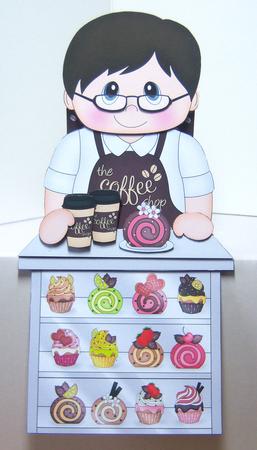 3D on the Shelf Card Kit - the Coffee Shop Man Jonathan by Katie Silver