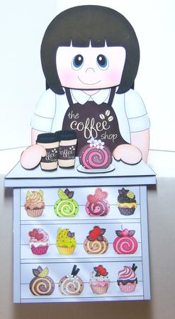 3D on the Shelf Card Kit - the Coffee Shop Lady Maryanna by Katie Silver