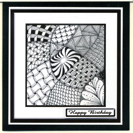 Zia001 Zentangle Inspired Art Card - Many Occasions by Katie Silver