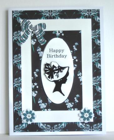 A4 Monochrome Cameo Card 2 by Katie Silver