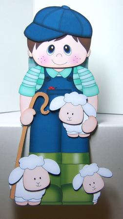 3D on the Shelf Card Kit - Little Sheep Farmer Courtney by Katie Silver