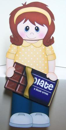 3D on the Shelf Card Kit - Little Chocolate Bar Lady Cara by Katie Silver