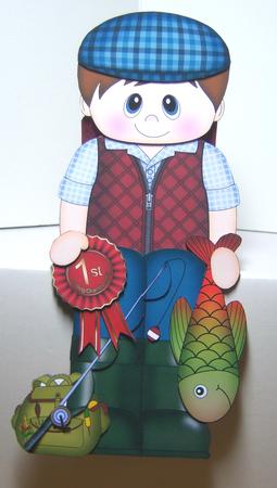 3D on the Shelf Card Kit - Fishing 1st Prize Man Newton by Katie Silver