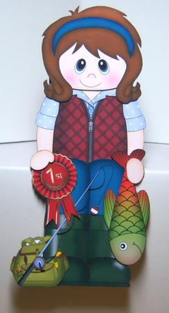 3D on the Shelf Card Kit - Fishing 1st Prize Lady Delilah by Katie Silver