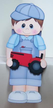 3D on the Shelf Card Kit - Little Toddler Kian's Tractor by Katie Silver