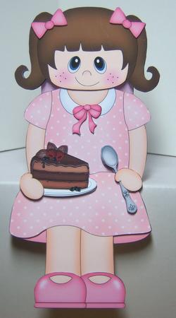 3D on the Shelf Card Kit - Chocolate Cake Girl Katelyn by Katie Silver